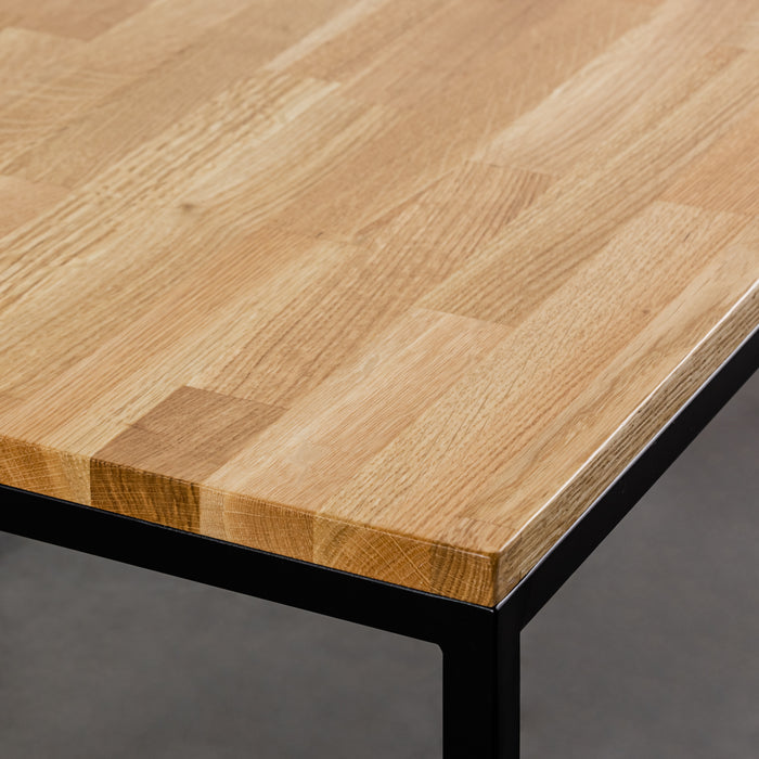 YUKINA | שולחן סלון עם פלטת בוצ'ר עץ בשילוב ברזל שחור