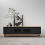 ARYA | מזנון כפרי בשילוב עץ מלא וזכוכית רטרו - KUALA