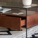 תמונה מזווית מספר 2 של המוצר KOB | שולחן סלון מלבני בשילוב עץ, ברזל וזכוכית