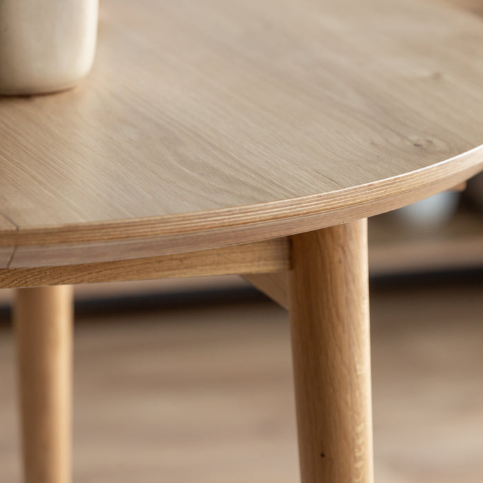 ROUNDEL | שולחן אוכל עגול מעץ בגוון טבעי