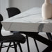 תמונה מזווית מספר 7 של המוצר KORIEN | שולחן פינת אוכל דמוי שיש בגוון לבן בשילוב ברזל