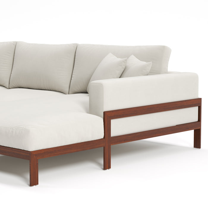 Keila | ספת שזלונג מודרנית לסלון עם מסגרת עץ מלא, ברוחב 300 ס"מ