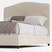 תמונה מזווית מספר 5 של המוצר Lyra | מיטה מרופדת בגוון בז' עם גב גבוה ומעוצב