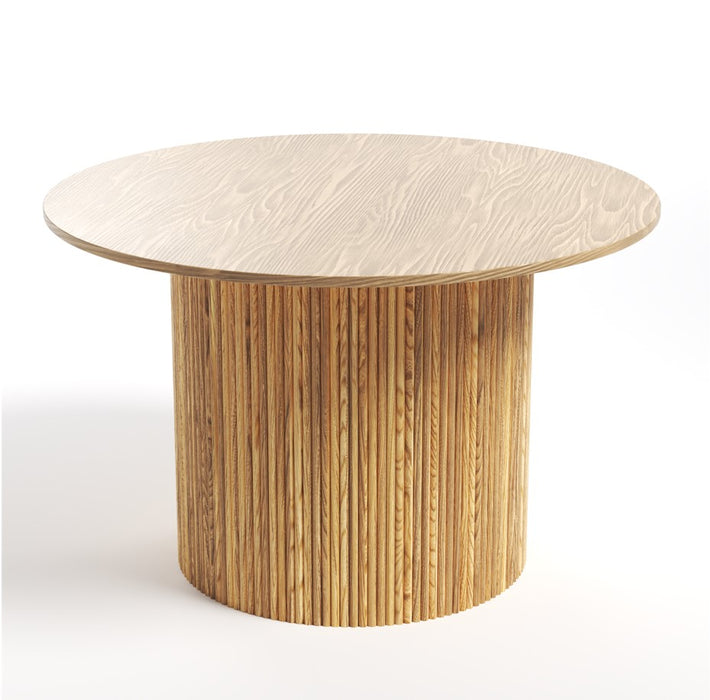 LEX | שולחן אוכל סקנדינבי עגול מעץ בגוון טבעי