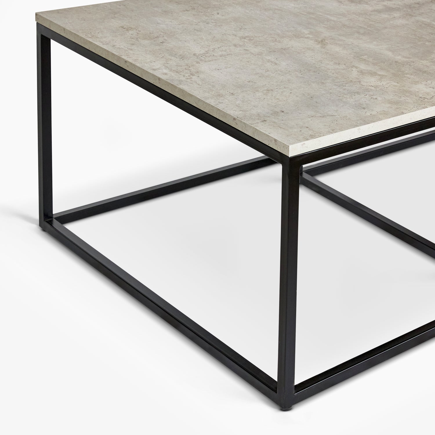 POSTEL | זוג שולחנות מרובעים מברזל, בשילוב פורמיקה בטון - KUALA