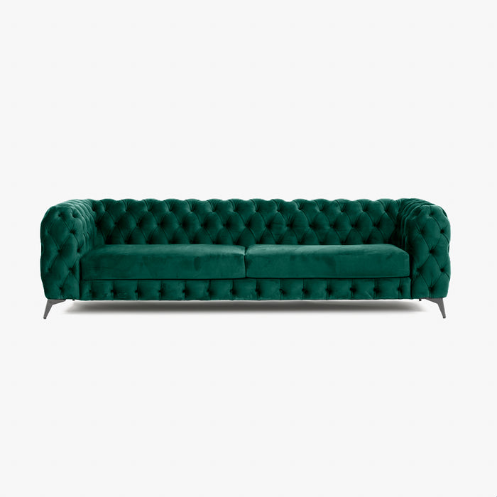 CANIJA | ספה דו מושבית לסלון בעיצוב וינטג' וריפוד קטיפה רחיץ