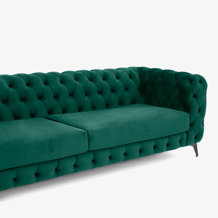 CANIJA | ספה דו-מושבית לסלון בעיצוב וינטג' וריפוד קטיפה רחיץ