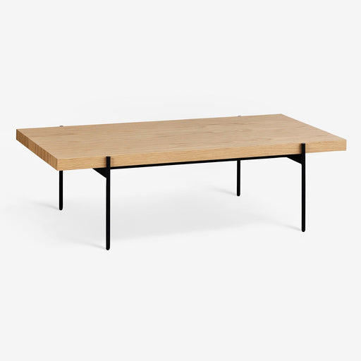מעבר לעמוד מוצר JOLER | שולחן עץ לסלון בגוון טבעי עם חיתוכים