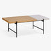 תמונה מזווית מספר 3 של המוצר Fogo | שולחן עץ לסלון בגוון טבעי בשילוב אפור