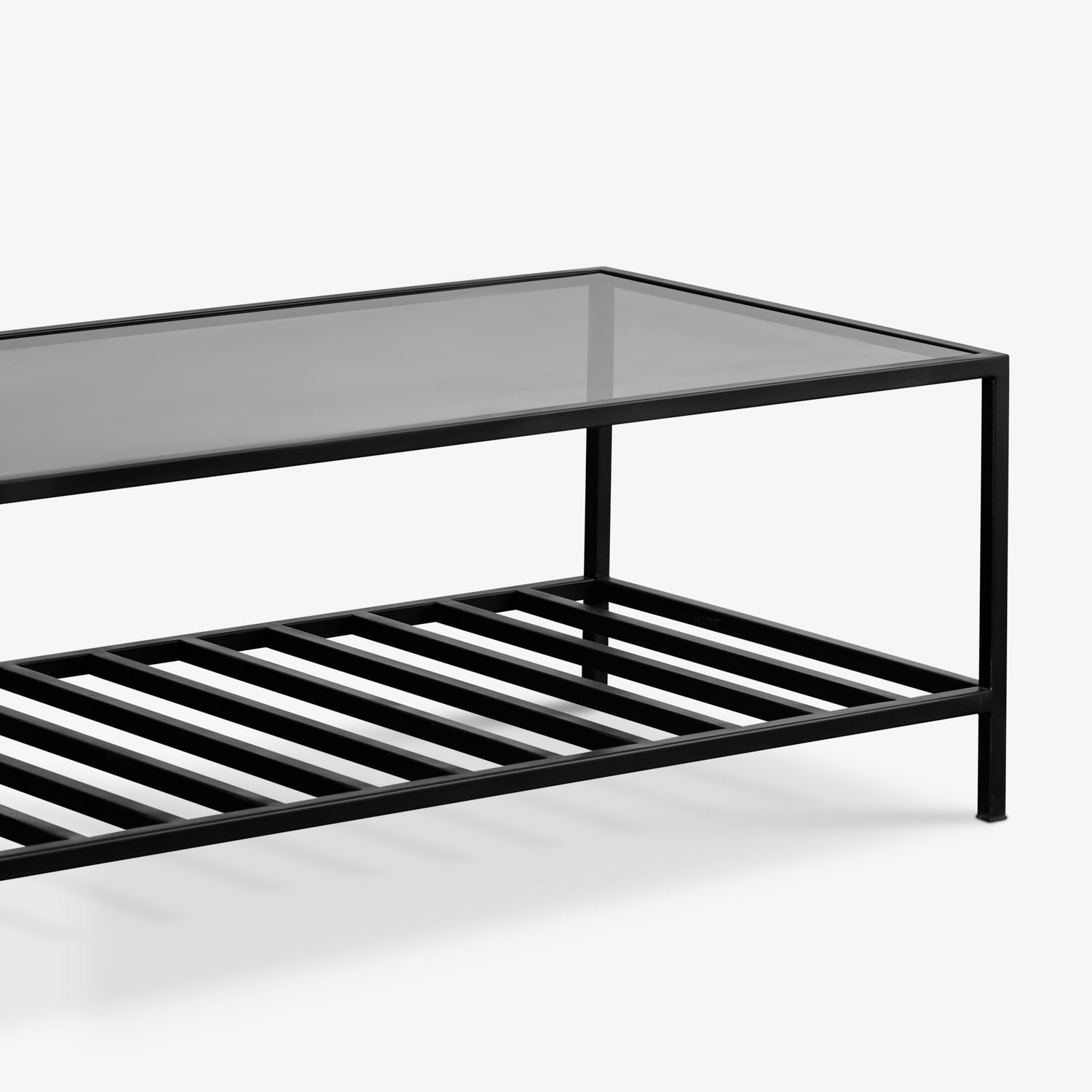 DELLI | שולחן מלבני מברזל עם פלטת זכוכית