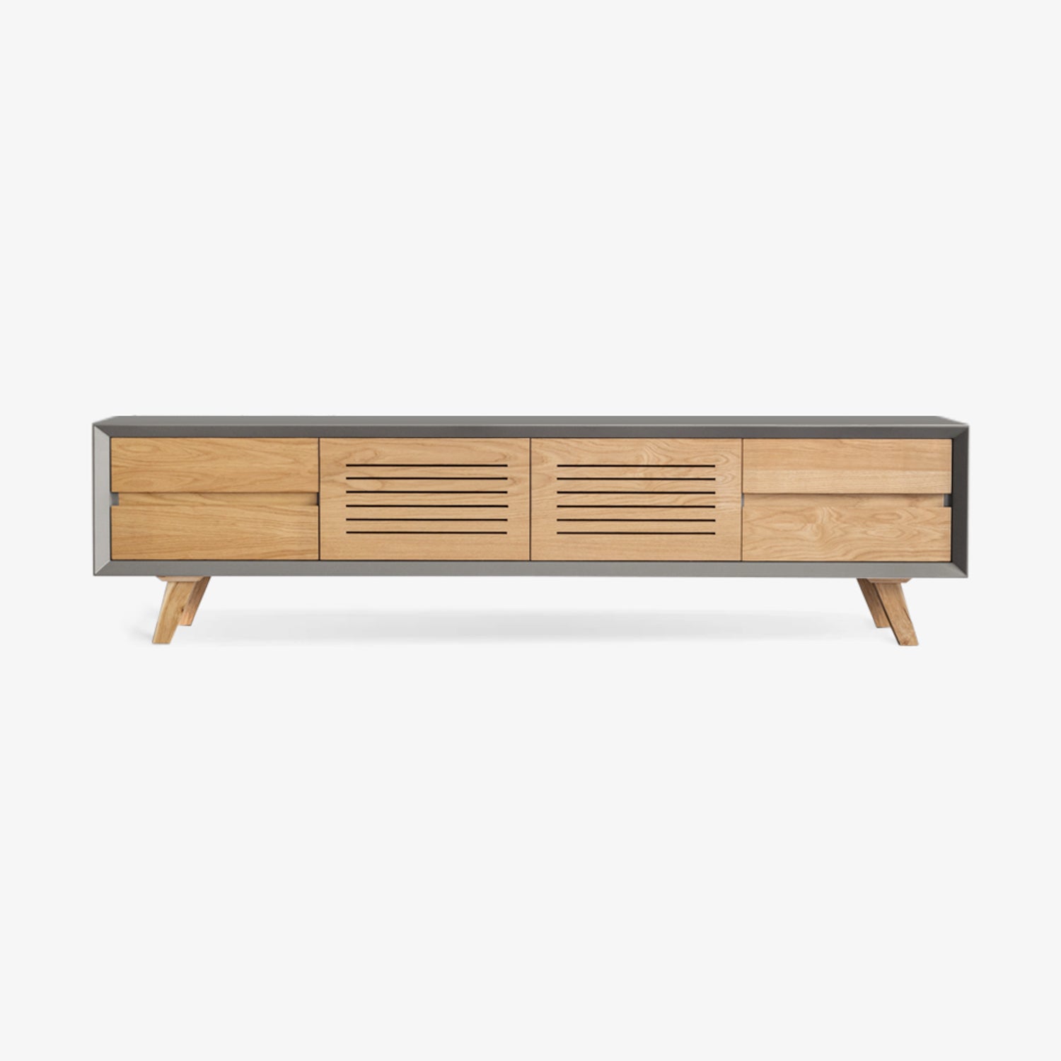 PRINCE | מזנון עץ תעשייתי עם חריצים מעוצבים - KUALA