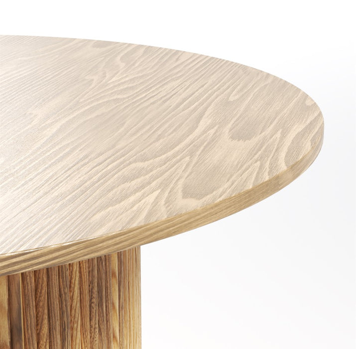 LEXYMER | שולחן סלון סקנדינבי עגול מעץ בגוון טבעי