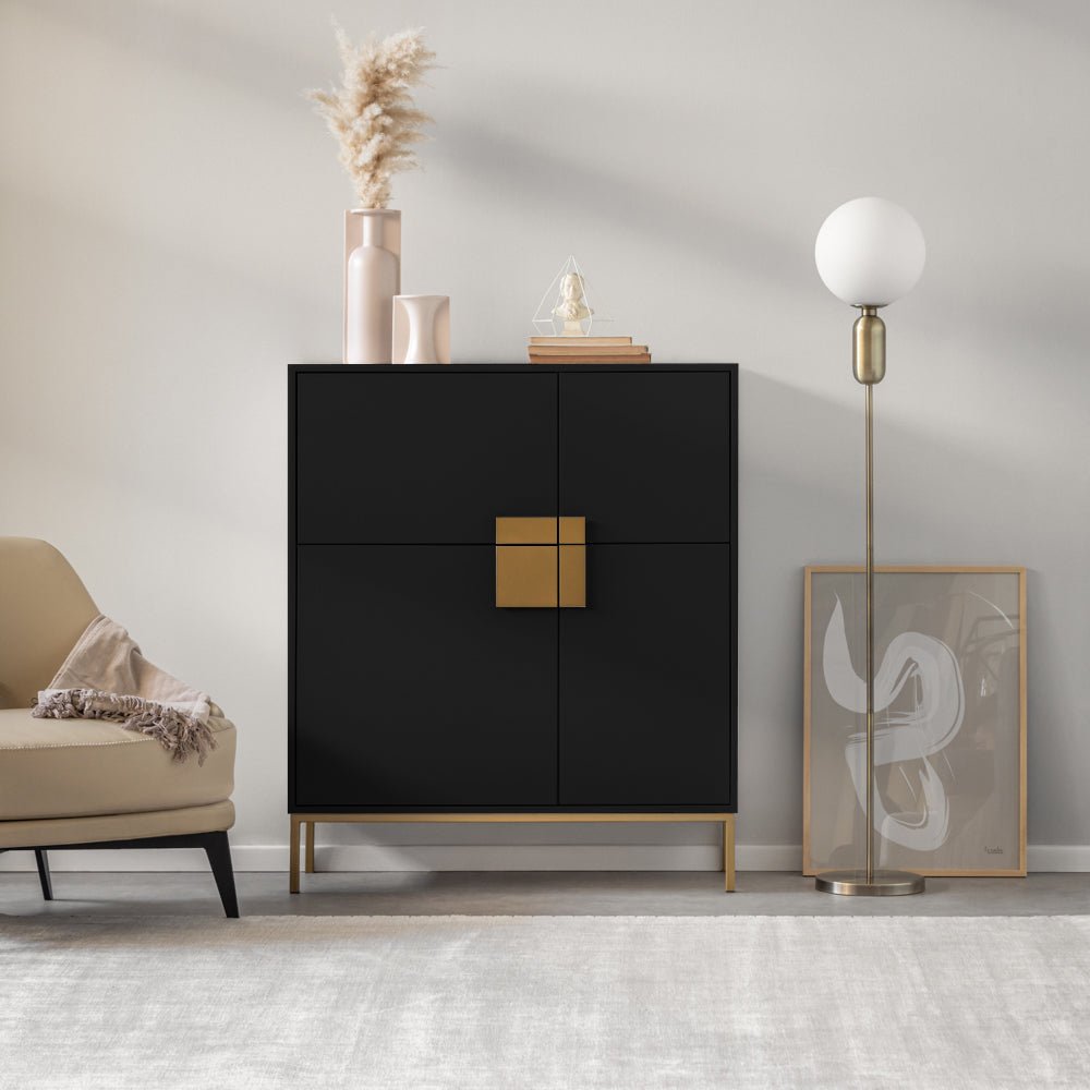 SPACE | קומודה עם 4 דלתות וידיות מעוצבות - KUALA