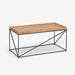 תמונה מזווית מספר 2 של המוצר FLASH | שולחן מלבני מעץ אלון בשילוב מסגרת מתכת מושחרת