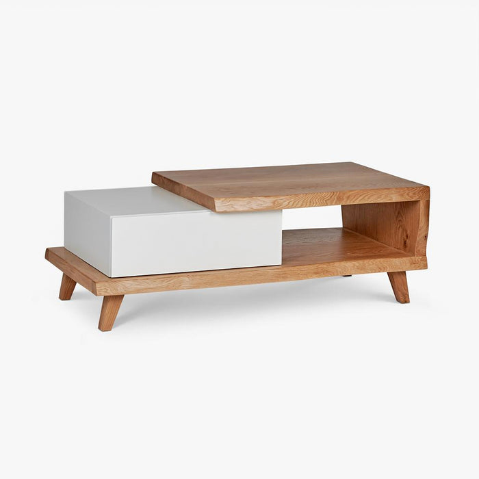 LIBERO | שולחן עץ אלון עם יחידת מגירה