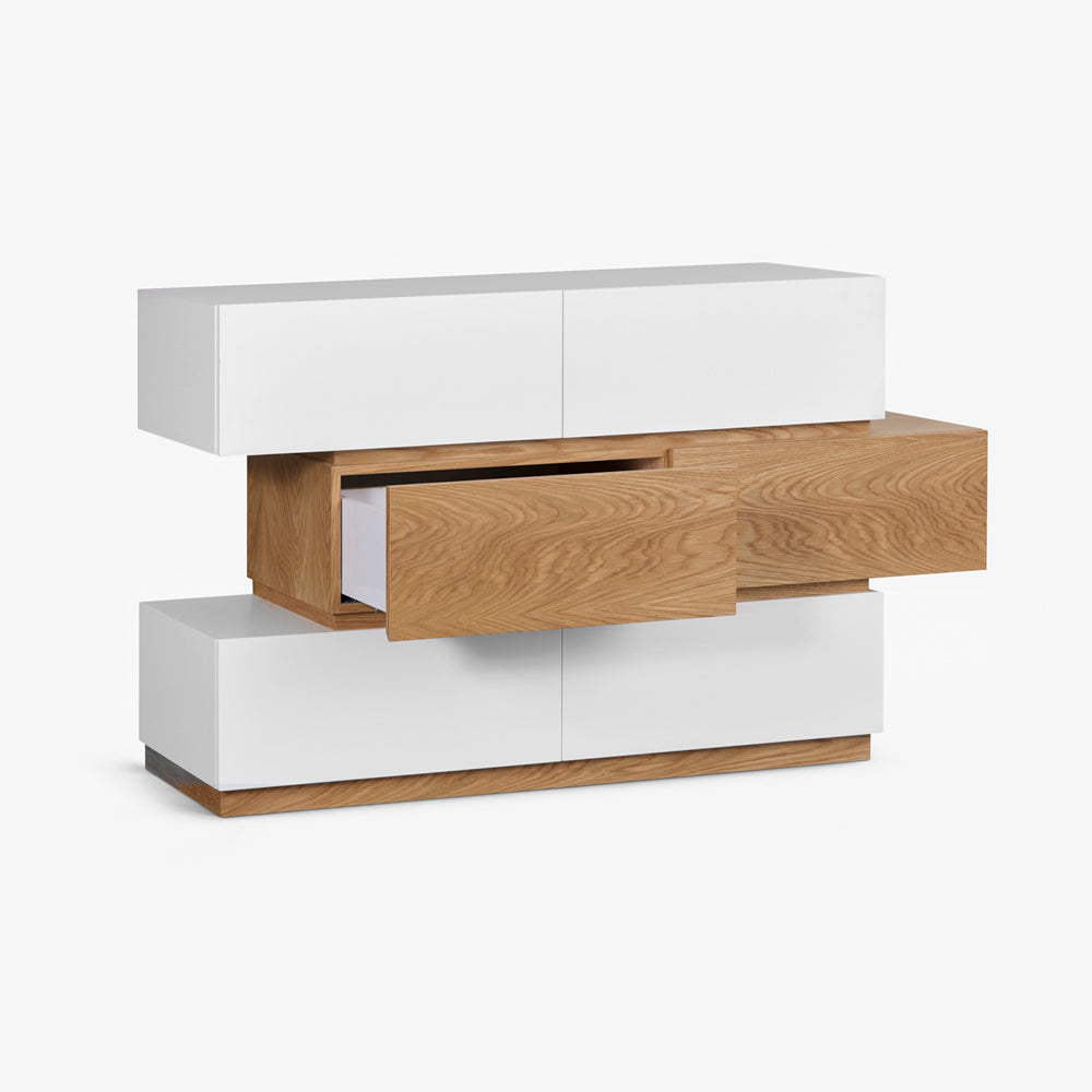 KANZER | שידה מעוצבת מעץ עם 6 מגירות - KUALA