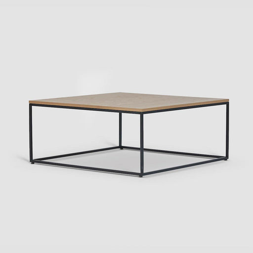 מעבר לעמוד מוצר MASVIDAL | שולחן סלון מרובע ונורדי עם פלטת עץ וברזל שחור