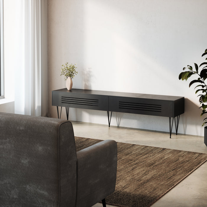 IDEN | מזנון מודרני לסלון מחופה מלמין שחור